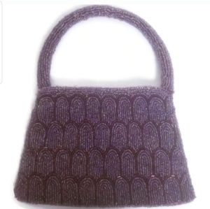 Vintage Glass Beaded Shell Pattern Purse